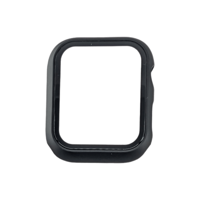 The Alpha Watch Cover for Apple Watches (38mm-49mm) is a black, rectangular bezel case with rounded corners on a transparent background. It has a smooth finish and features an opening on one side for the smartwatch’s buttons, making it perfect for your adventurous outings in Hawaii with your Ohana.